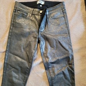 PAIGE Metallic Gray Skinny Jeans